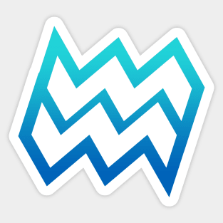 Aquarius Light Blue Gradient Outline Sticker